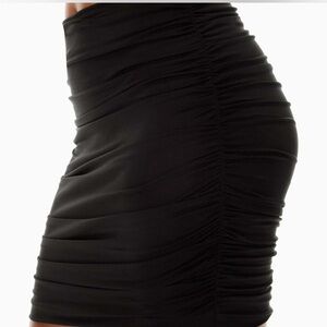Aritzia Babaton Gehry Ruched Black Pencil Skirt